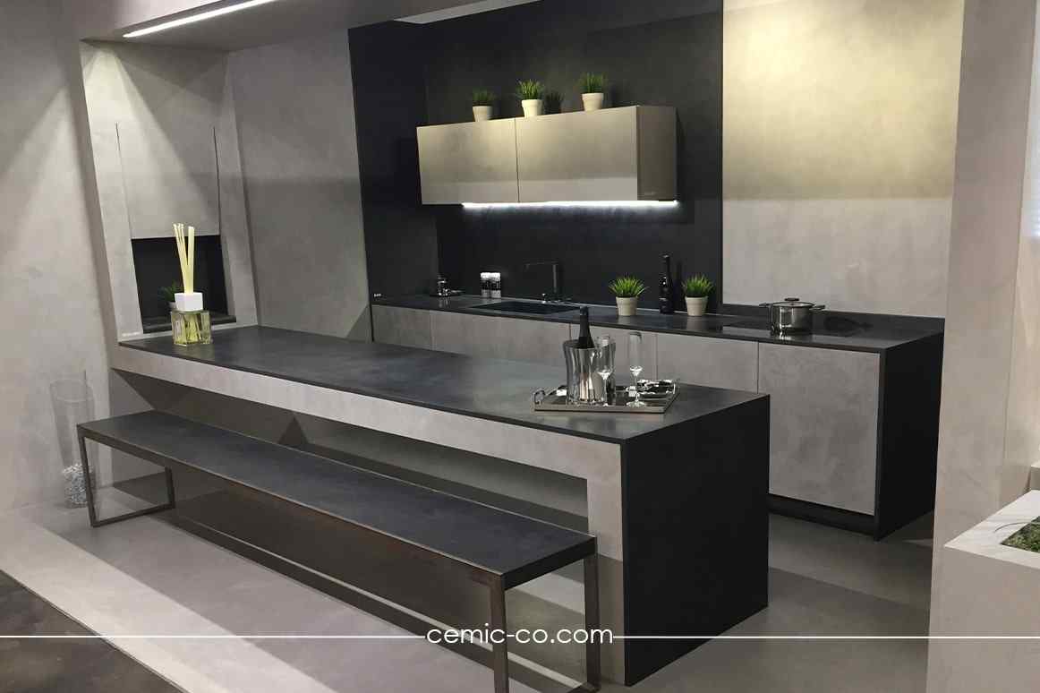طراحی آشپزخانه مدرن با میکروسمنت